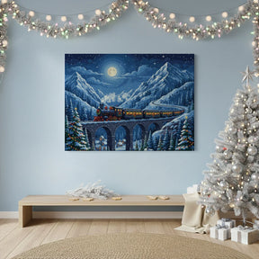 Diamond Painting - Feestdagtrein door de bergen