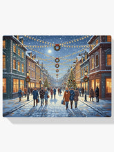 Diamond Painting - Feestelijke straat met hangende kerstverlichting