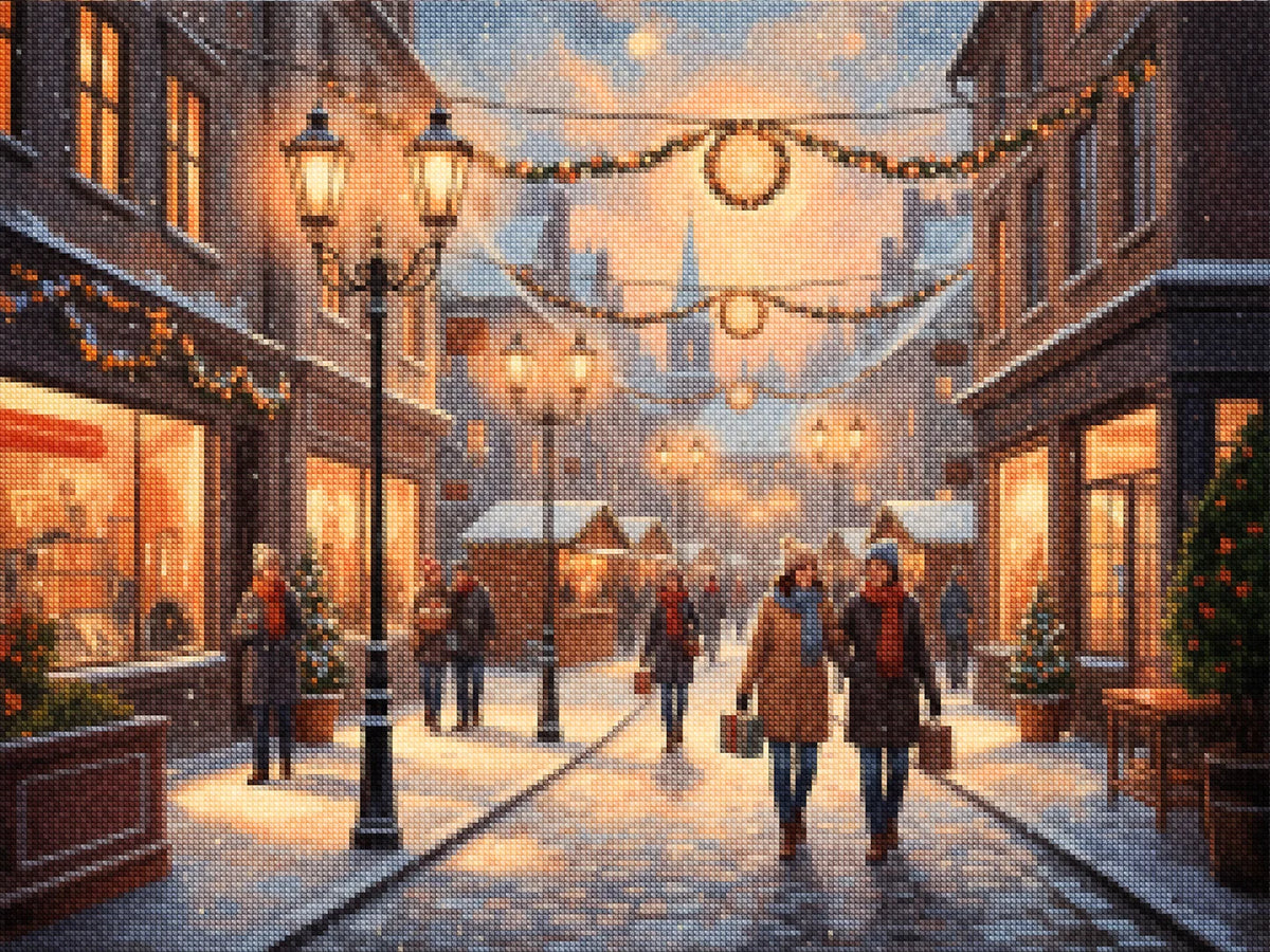 Diamond Painting - Feestelijke straatverlichting