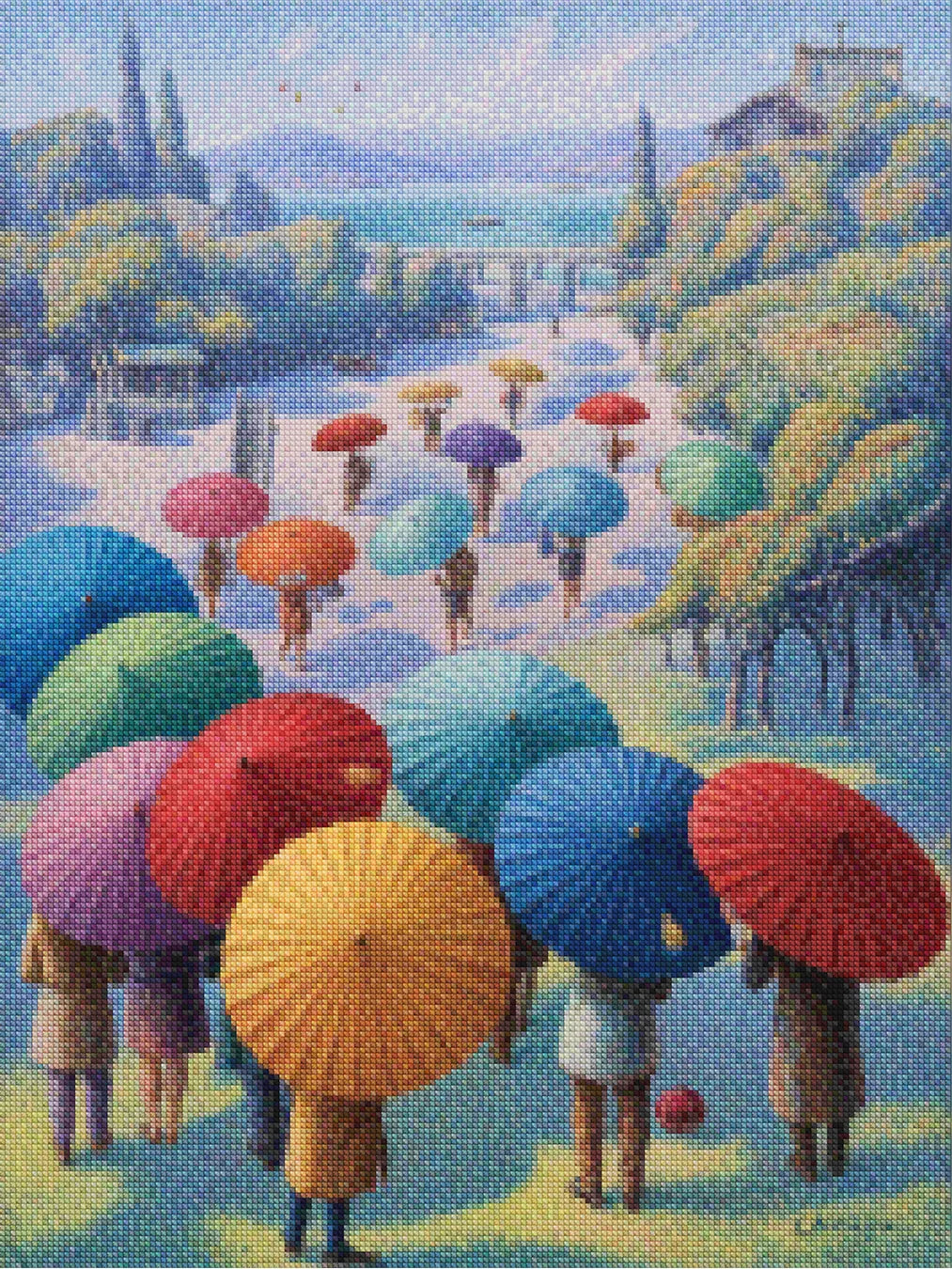 Diamond Painting - Festival van de paraplu's