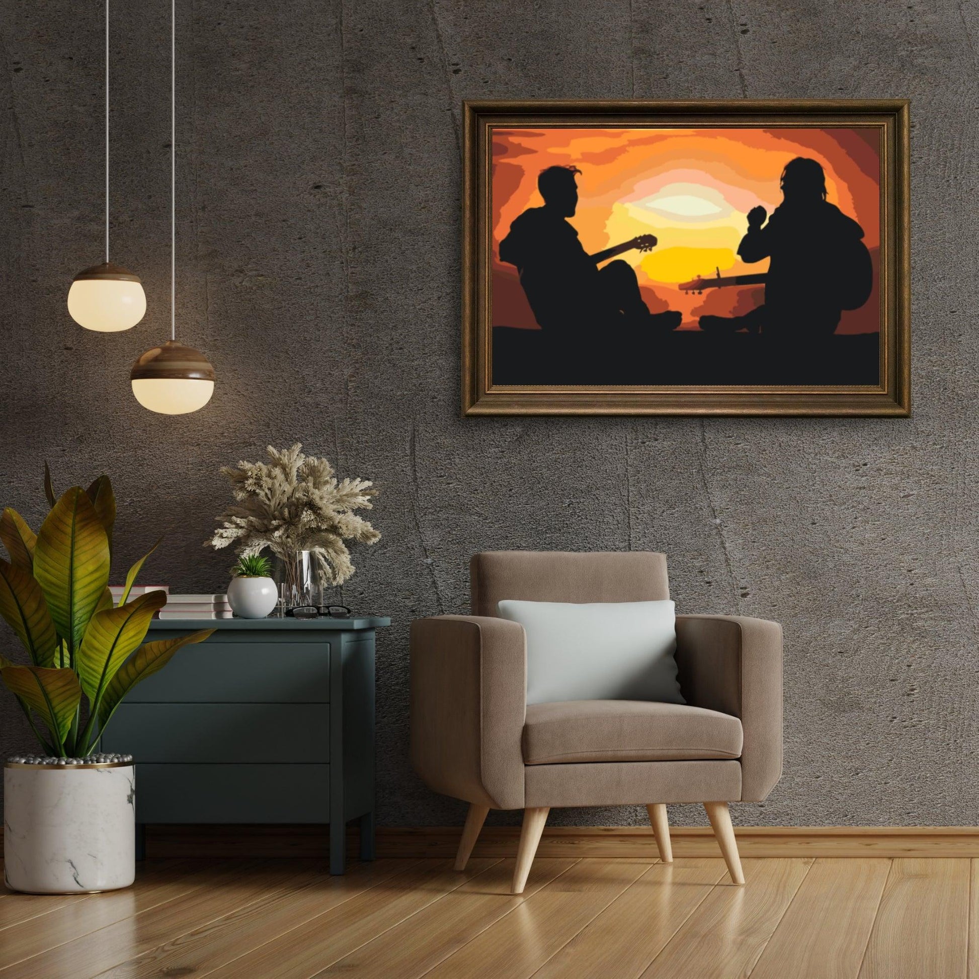 Diamond Painting - Gitaristen bij zonsondergang - SEOS Shop ®
