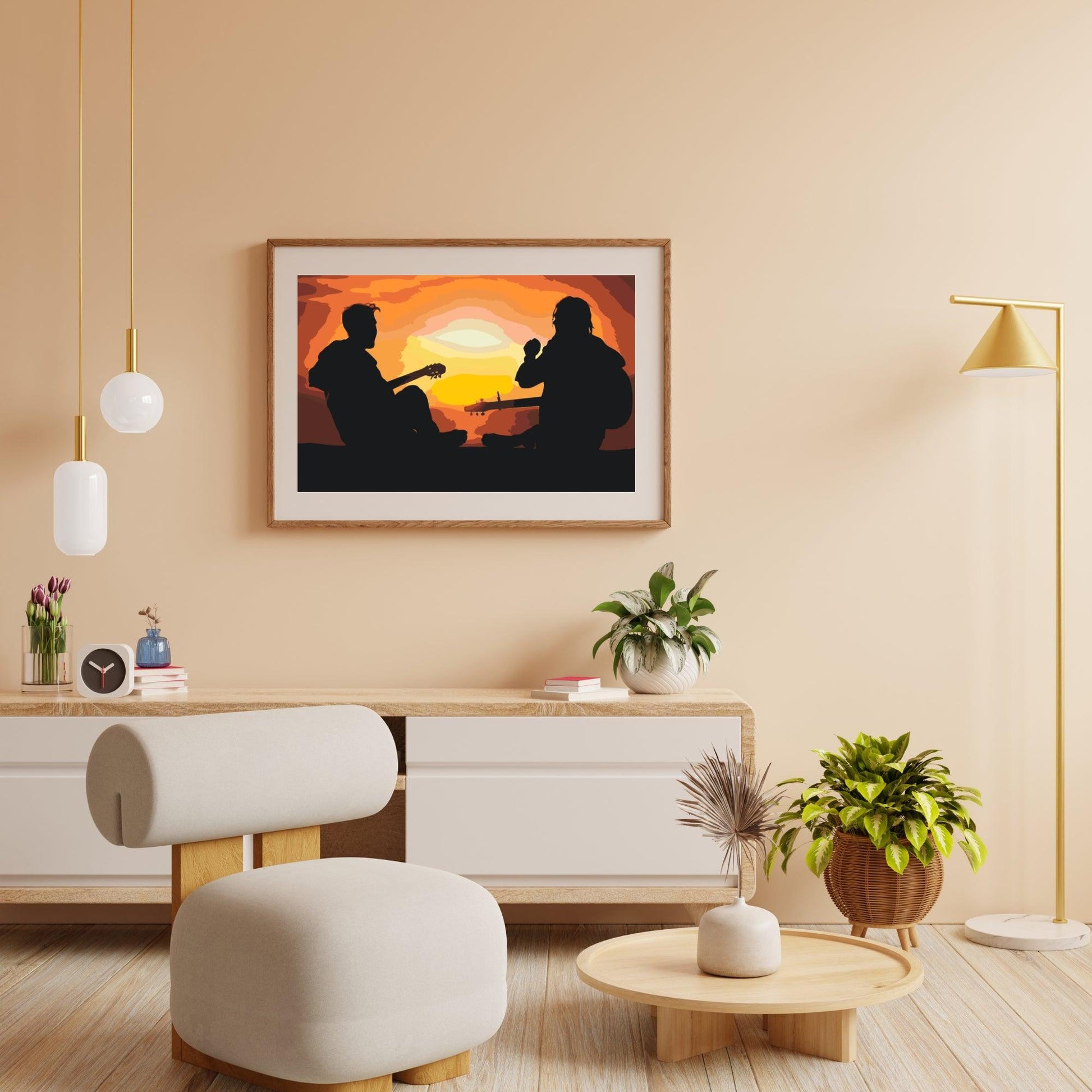 Diamond Painting - Gitaristen bij zonsondergang - SEOS Shop ®