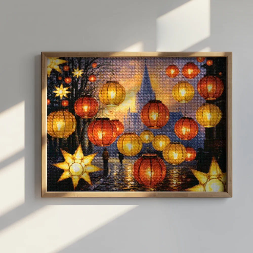 Diamond Painting - Gouden gloed lantaarns