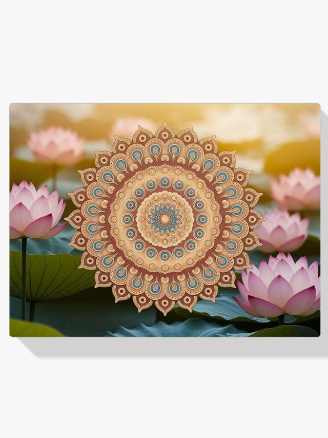 Diamond Painting - Gouden mandala met ingewikkelde details
