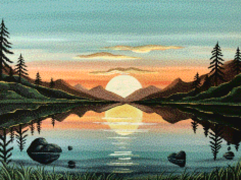 Diamond Painting - Gouden reflectie