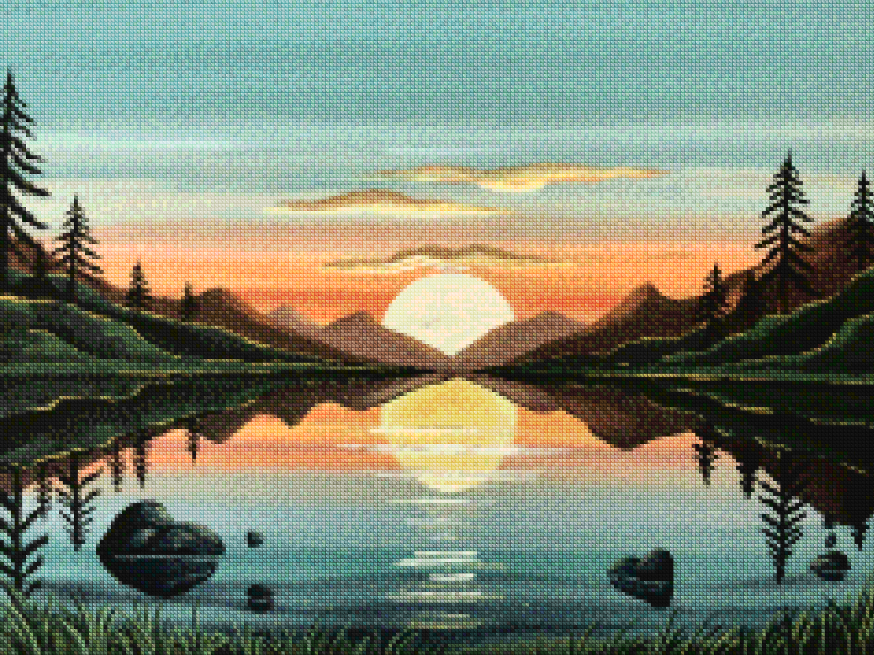 Diamond Painting - Gouden reflectie