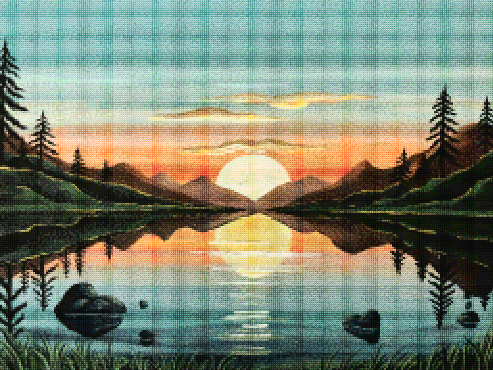 Diamond Painting - Gouden reflectie