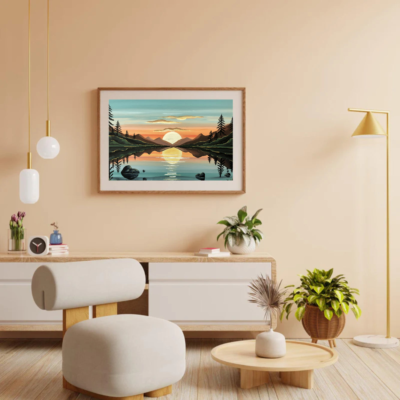 Diamond Painting - Gouden reflectie