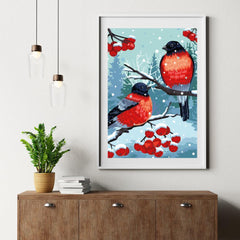 Diamond Painting - Goudvink Vogel Wit - SEOS®