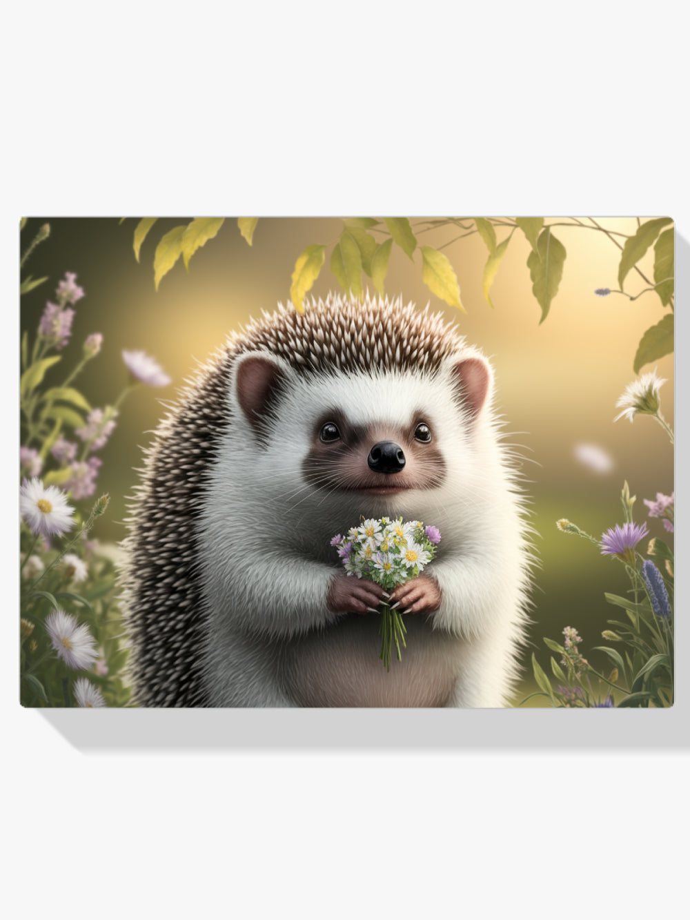 Diamond Painting - Grillige egel met bloemenaccenten