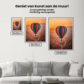 Diamond Painting - Grillige heteluchtballonnen boven een dorp