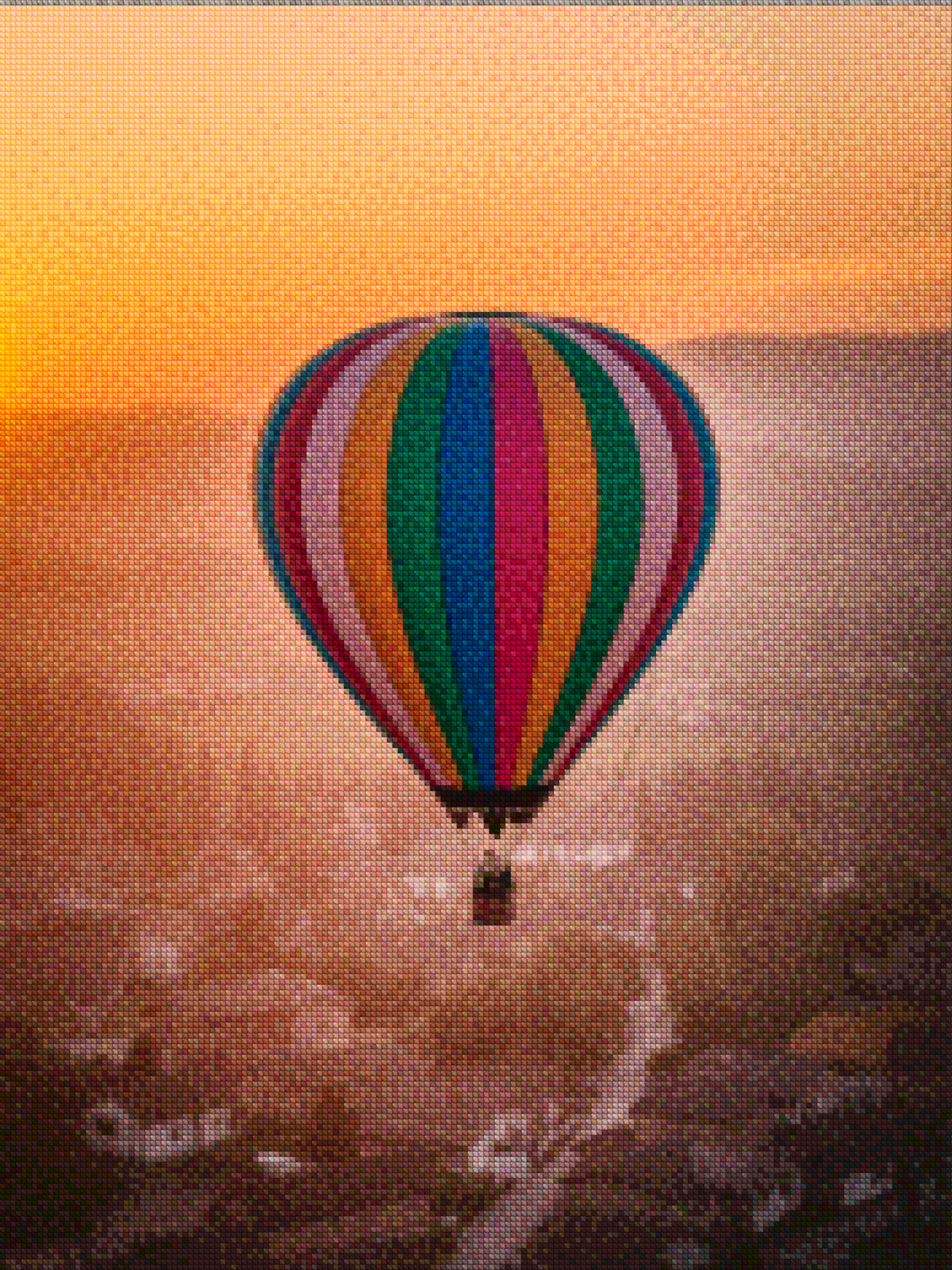 Diamond Painting - Grillige heteluchtballonnen boven een dorp
