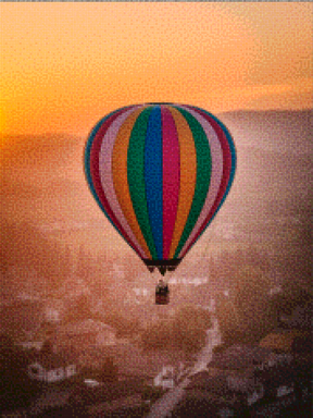Diamond Painting - Grillige heteluchtballonnen boven een dorp