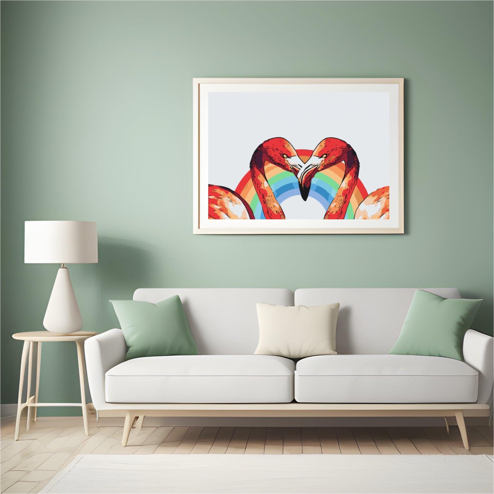Diamond Painting - Hartvormige flamingo’s - SEOS®