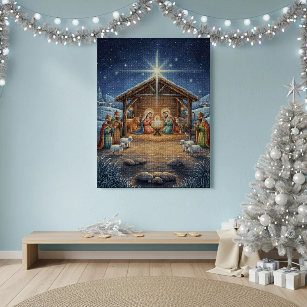 Diamond Painting - Heilige Nacht Kerststal