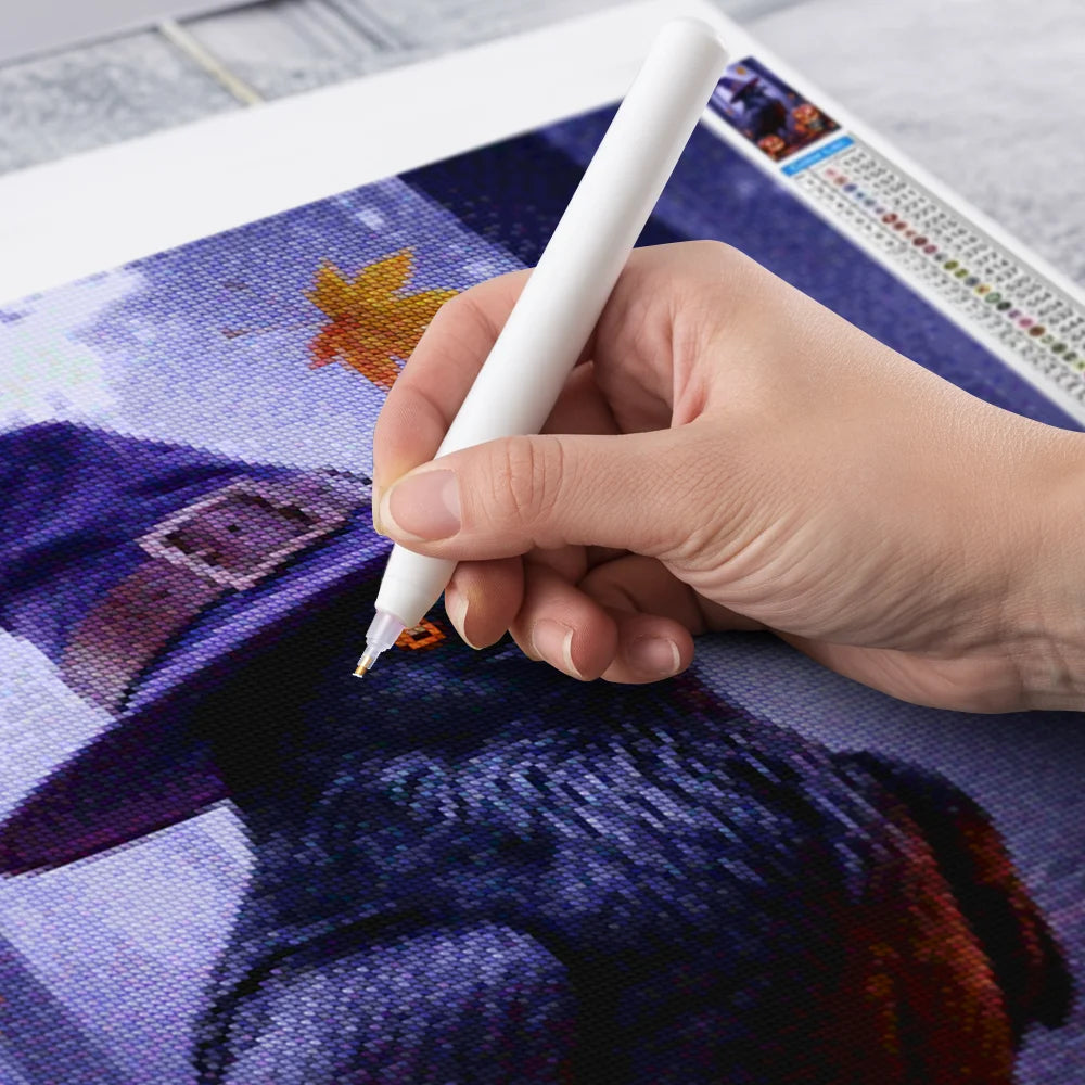 Diamond Painting - Heksenraaf met pompoenen