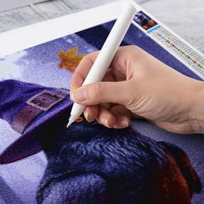 Diamond Painting - Heksenraaf met pompoenen