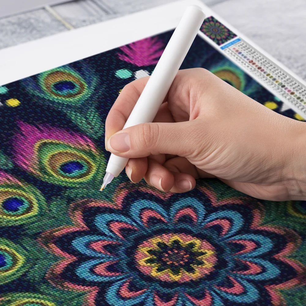 Diamond Painting - Hemelse Pauw Mandala