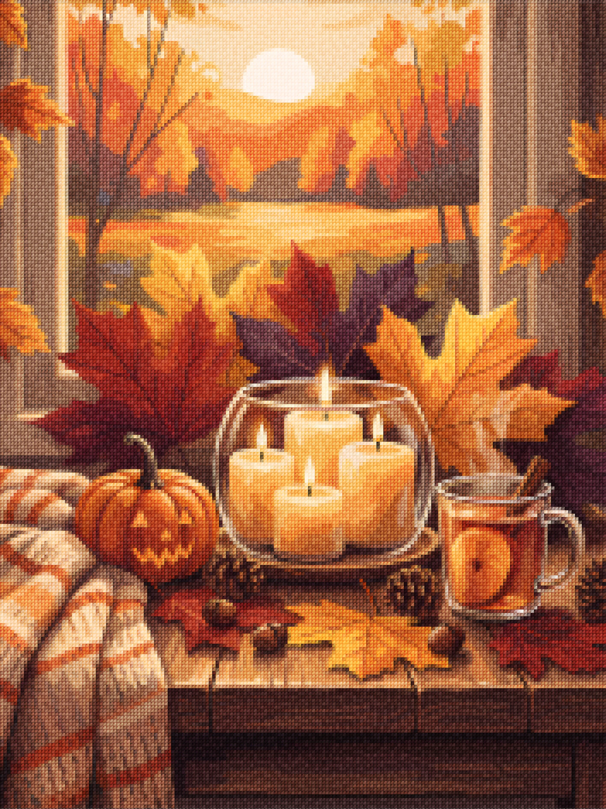 Diamond Painting - Herfstbladeren & Kaarsen