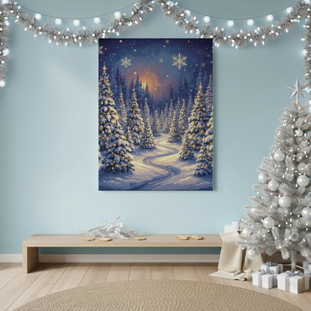Diamond Painting - Het betoverde kerstbomenbos
