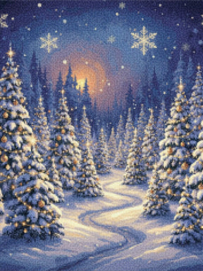 Diamond Painting - Het betoverde kerstbomenbos