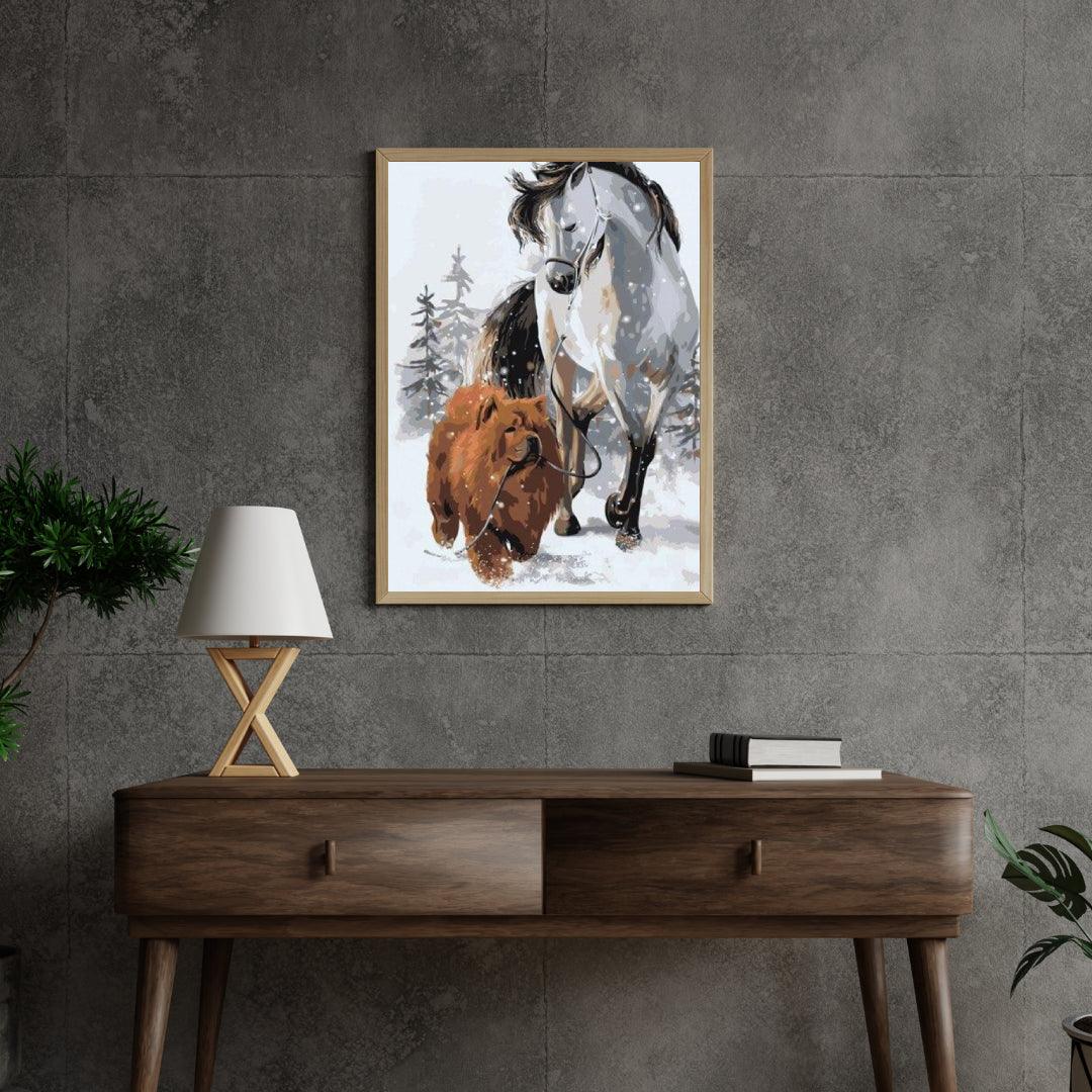 Diamond Painting - Hond met paard - SEOS®
