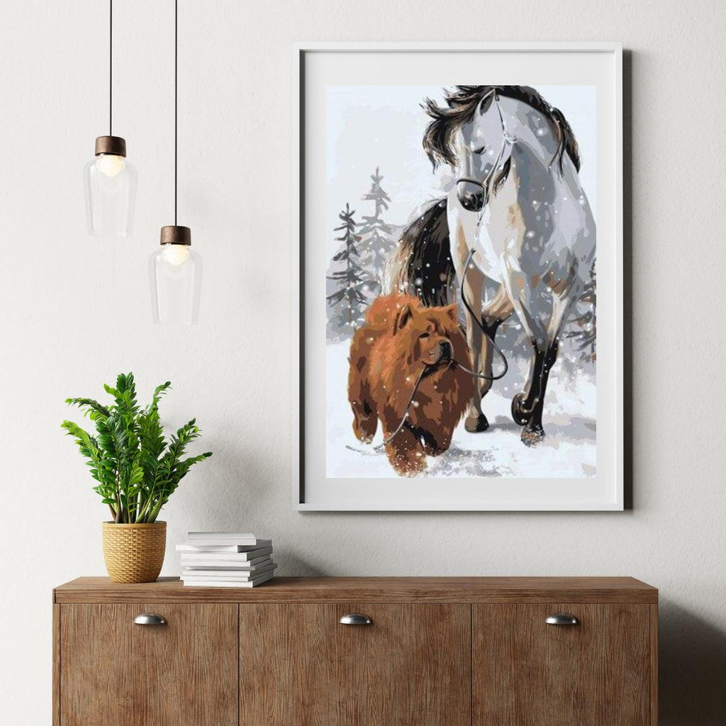 Diamond Painting - Hond met paard - SEOS®