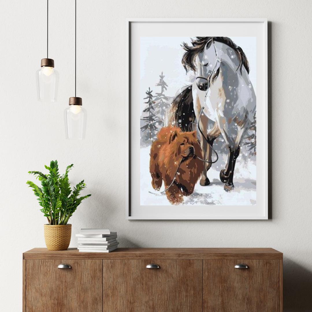 Diamond Painting - Hond met paard - SEOS®