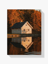 Diamond Painting - Huisje aan een meer met weerspiegelingen in het water
