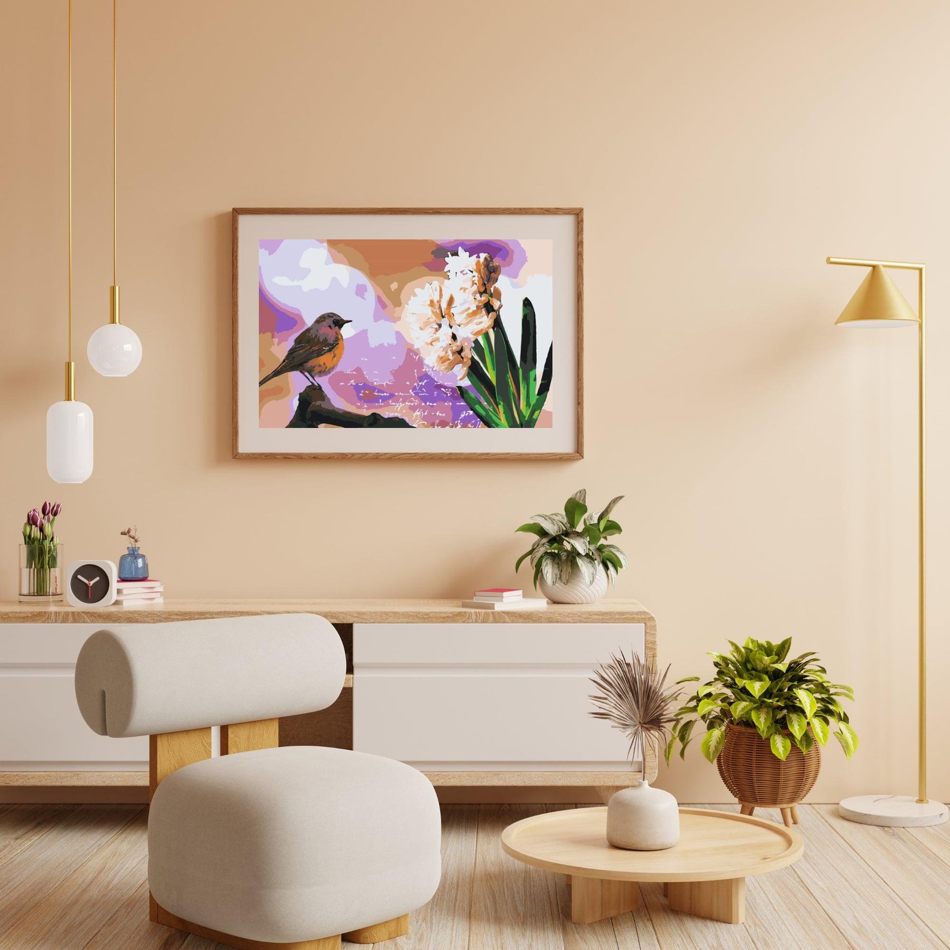 Diamond Painting - Hyacint en vogel - SEOS®