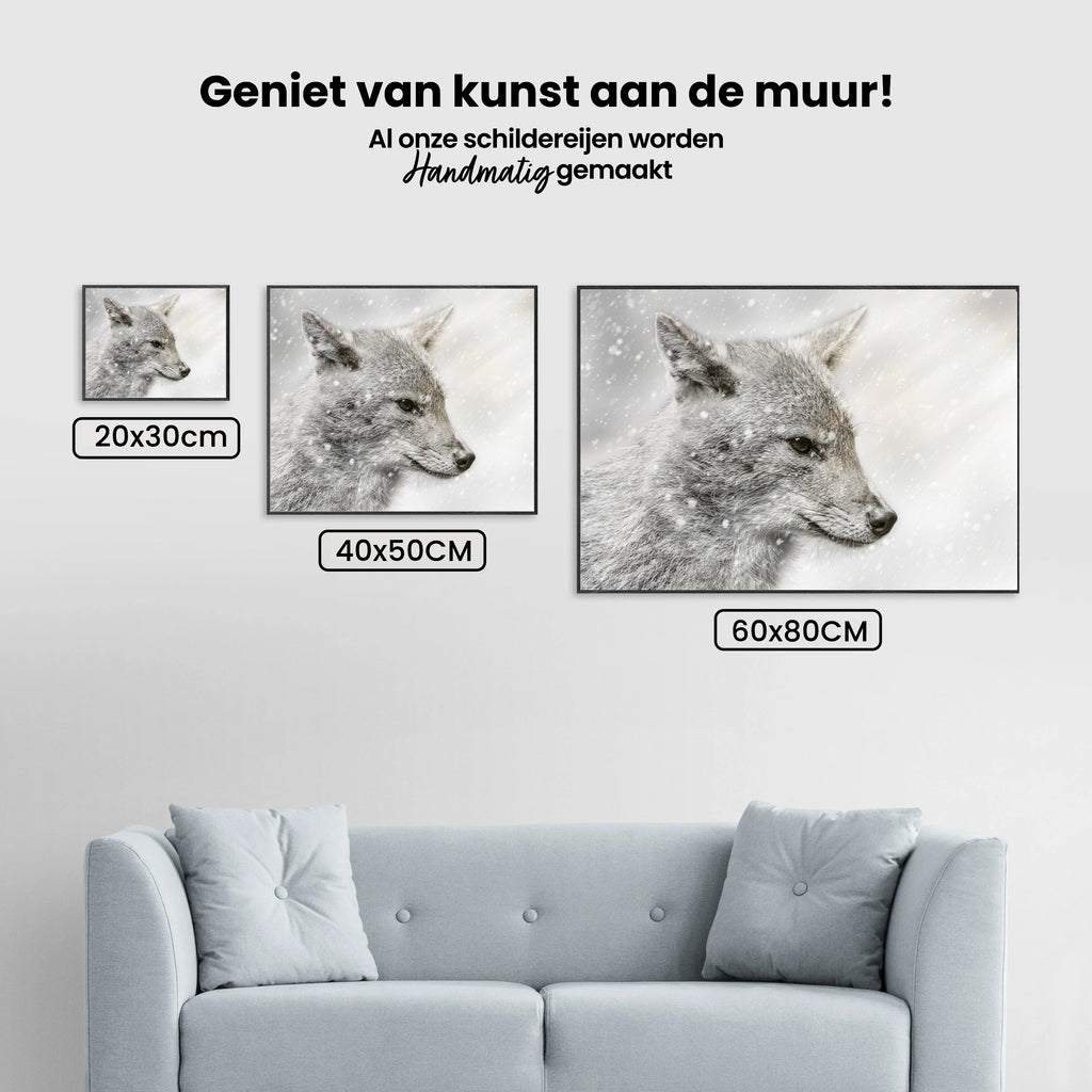 Diamond Painting - Jakhals in sneeuwstorm