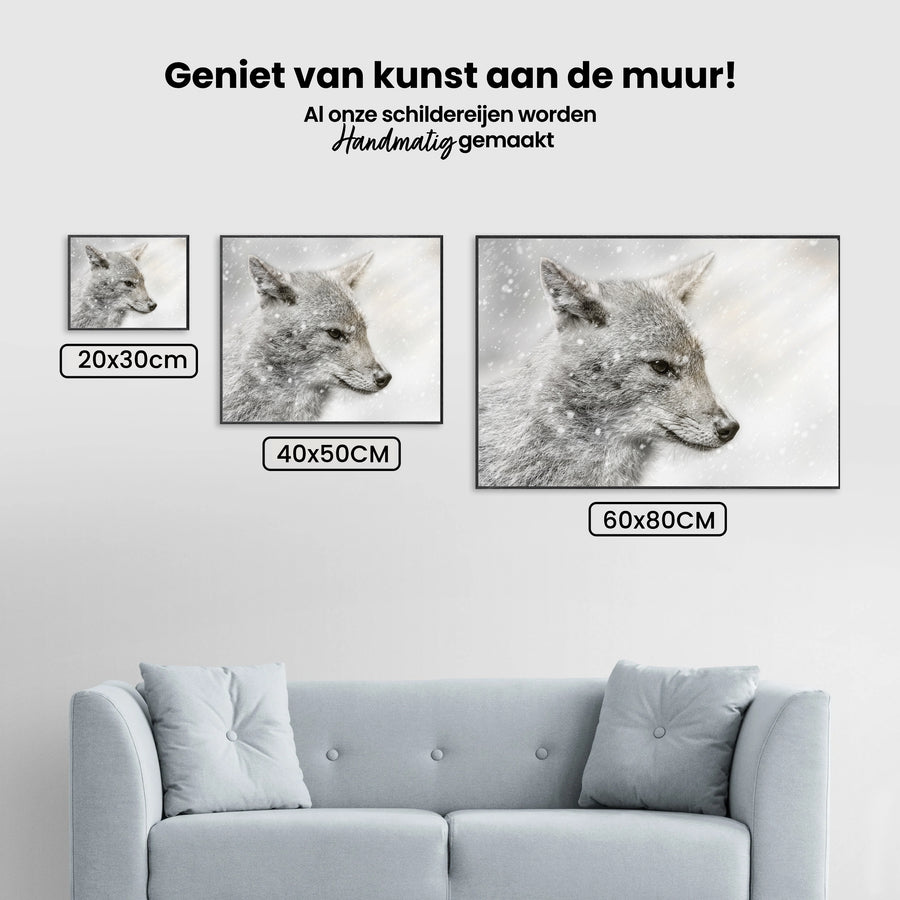 Diamond Painting - Jakhals in sneeuwstorm