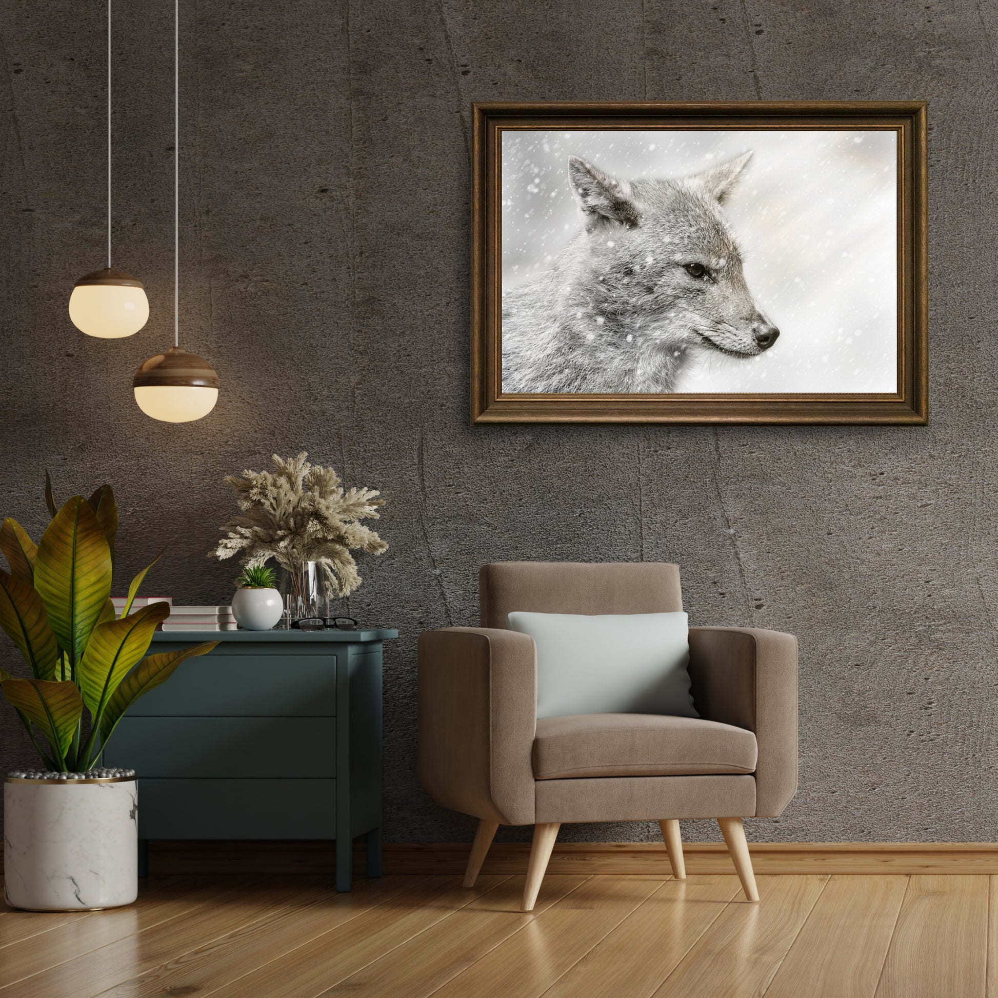 Diamond Painting - Jakhals in sneeuwstorm