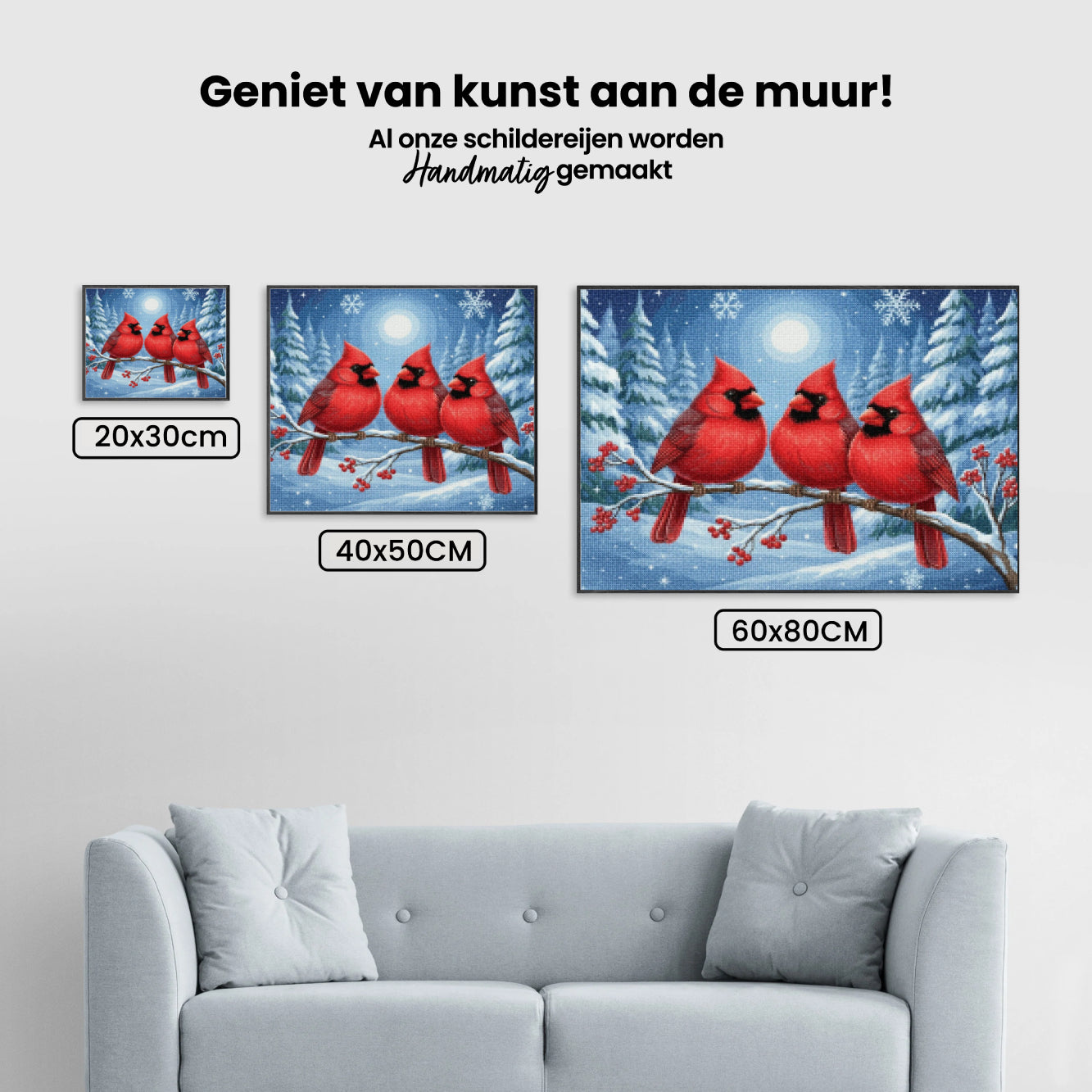 Diamond Painting - Kardinaalvogels op een berijpte tak