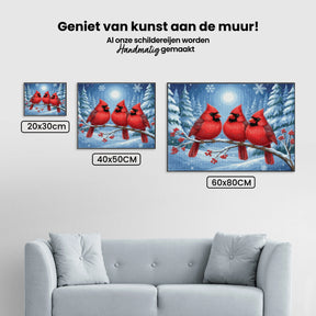 Diamond Painting - Kardinaalvogels op een berijpte tak