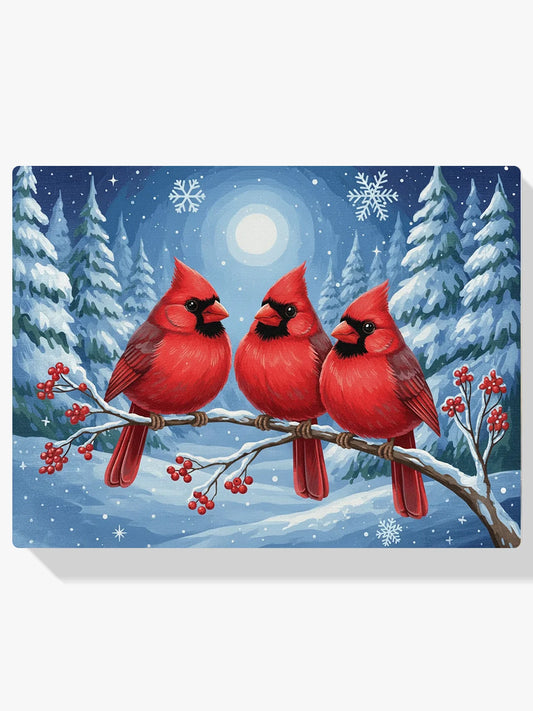 Diamond Painting - Kardinaalvogels op een berijpte tak