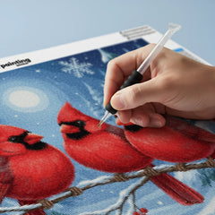 Diamond Painting - Kardinaalvogels op een berijpte tak