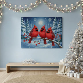 Diamond Painting - Kardinaalvogels op een berijpte tak