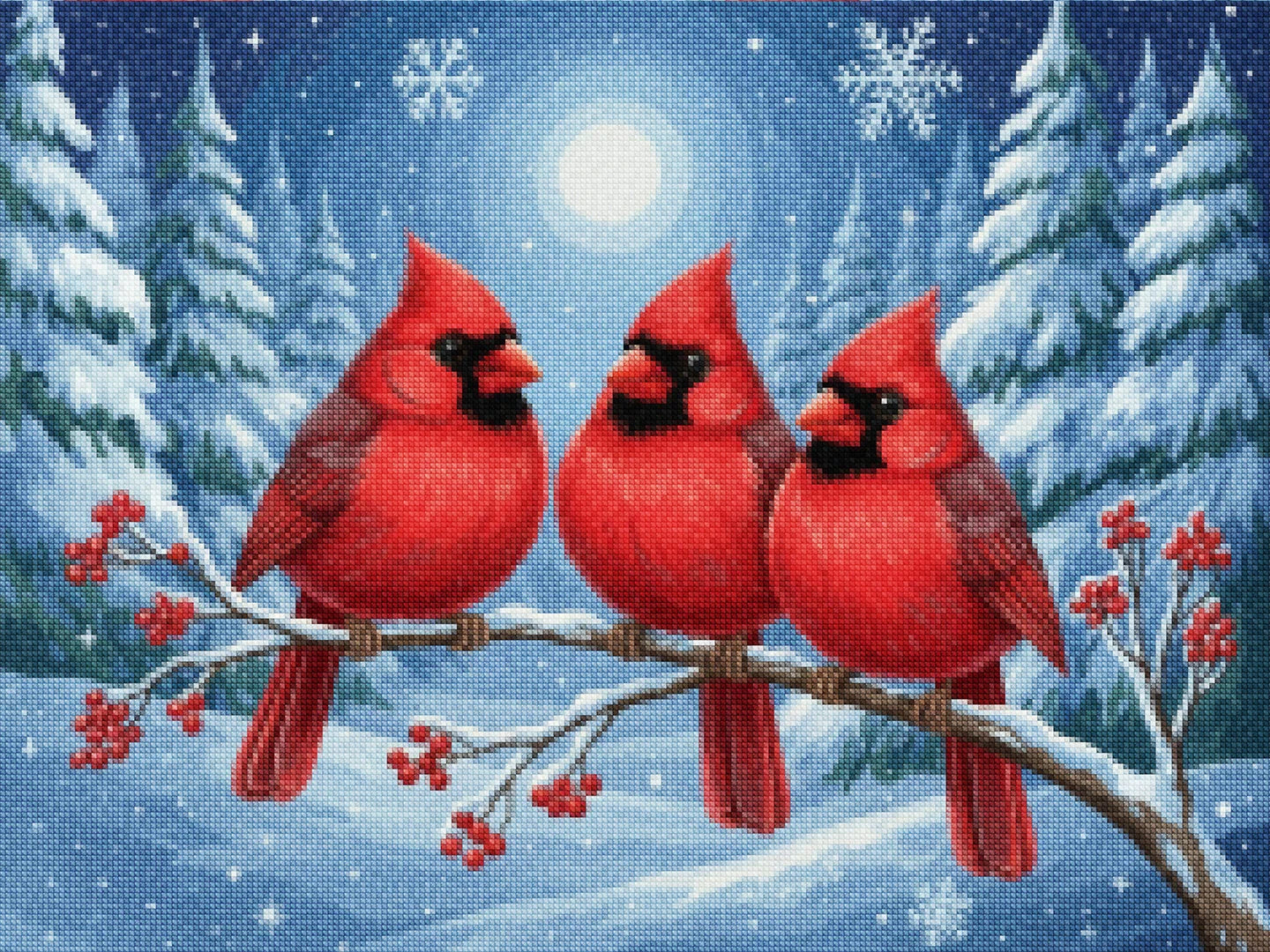 Diamond Painting - Kardinaalvogels op een berijpte tak