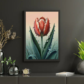 Diamond Painting - Karmozijnrode dauwdruppel
