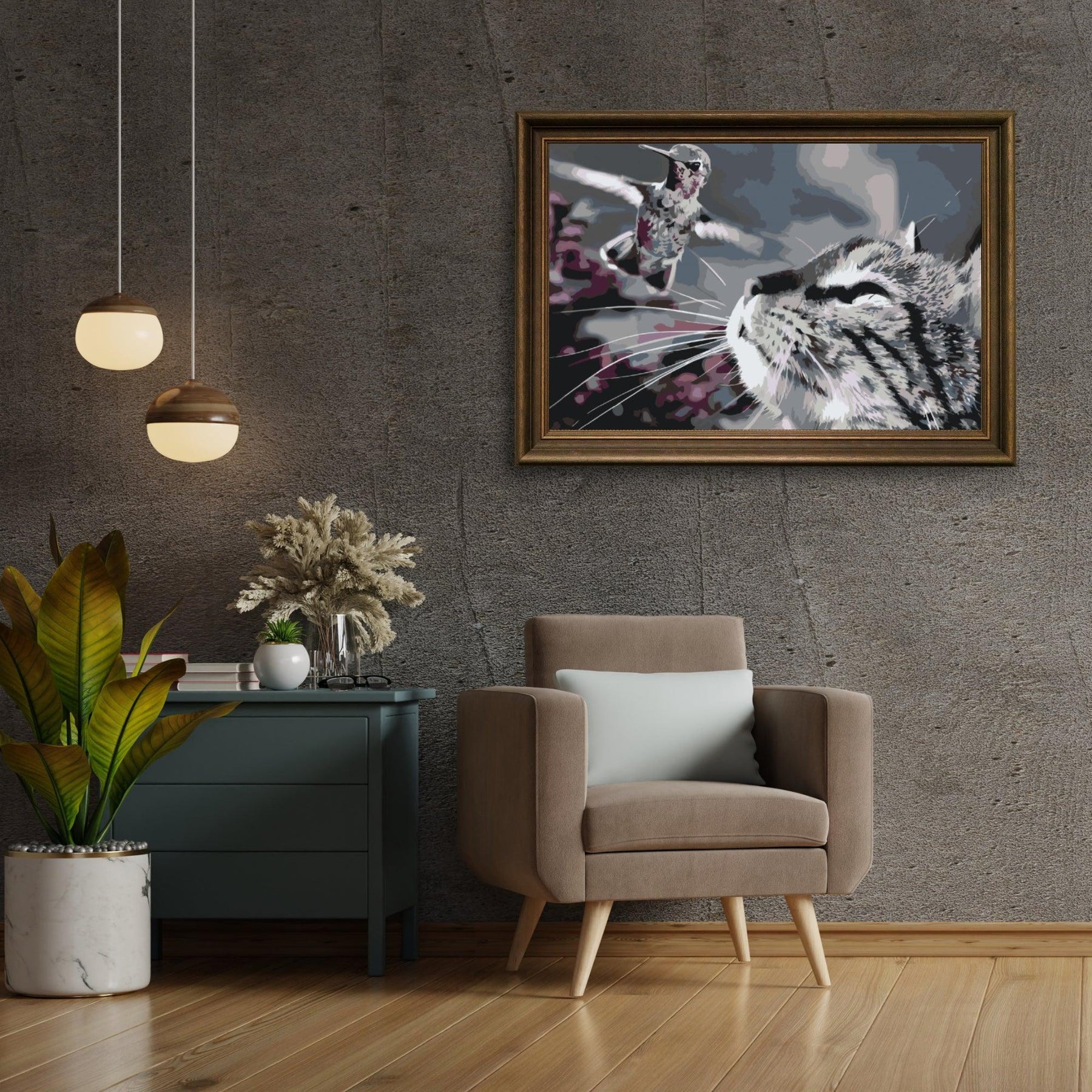 Diamond Painting - Kat en vogel - SEOS®