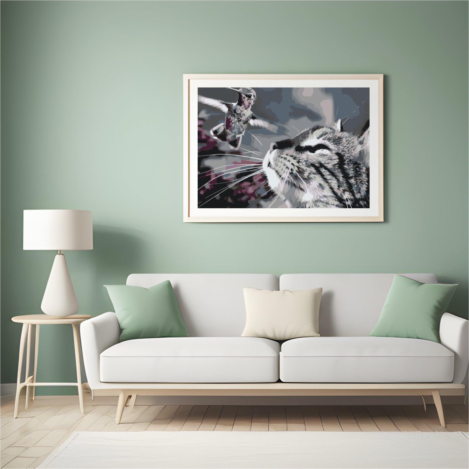 Diamond Painting - Kat en vogel - SEOS®