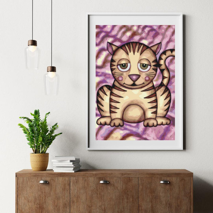 Diamond Painting - Kat met paarse wangen - SEOS®