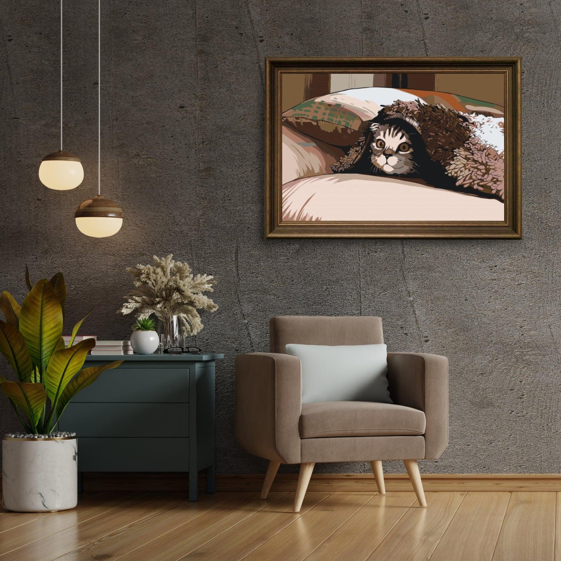 Diamond Painting - Kat onder het kussen - SEOS®