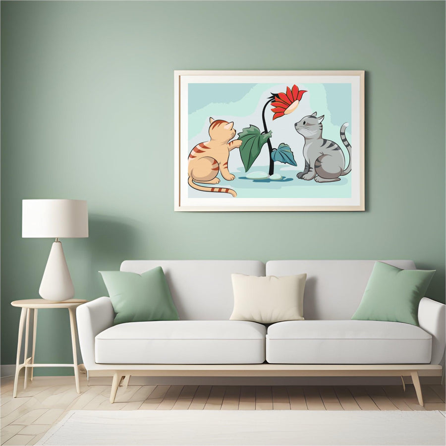 Diamond Painting -  Katten en bloemen - SEOS®