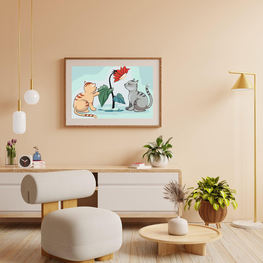Diamond Painting -  Katten en bloemen - SEOS®