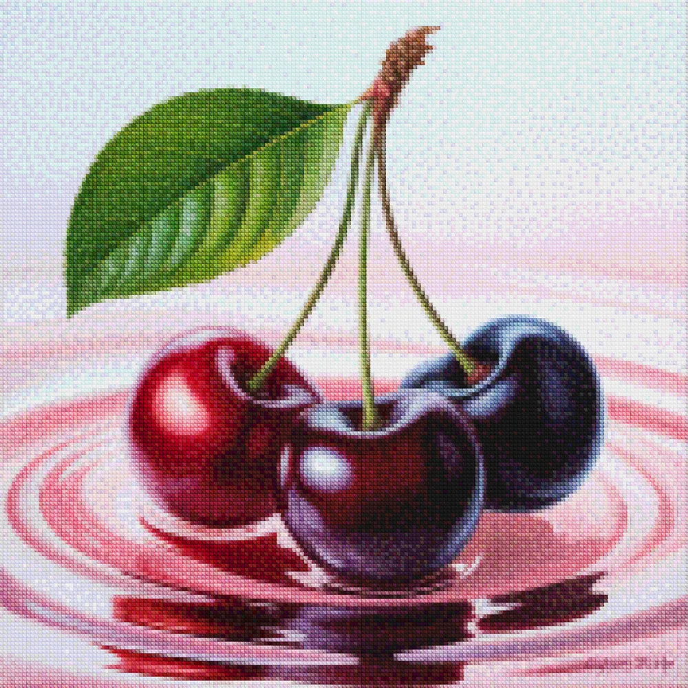 Mini Diamond Painting - Kersen drijven