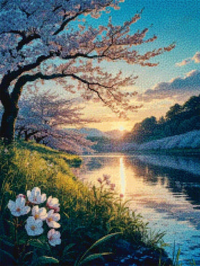 Diamond Painting - Kersenbloesems bij schemering