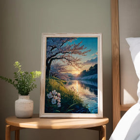 Diamond Painting - Kersenbloesems bij schemering