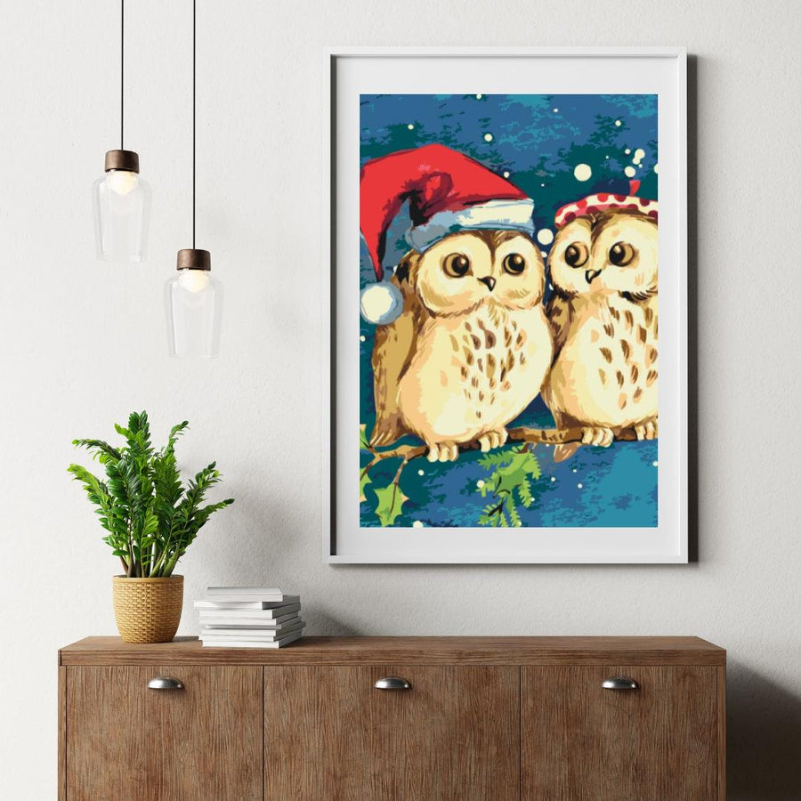 Diamond Painting - Kerst uilen - SEOS Shop ®